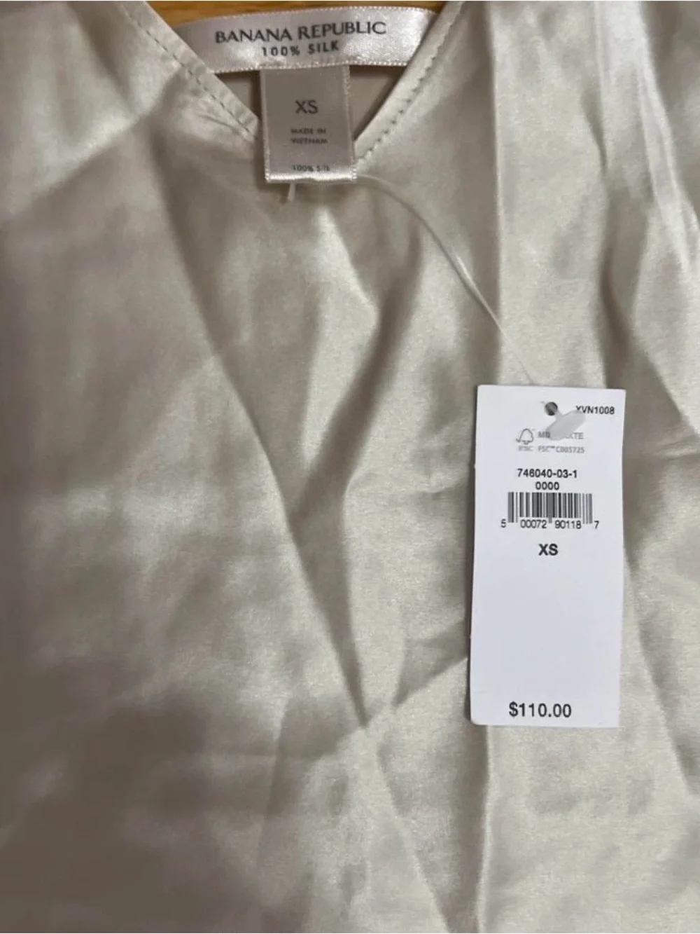 Banana Republic Satin V-Neck Spaghetti Strap Cami - Light Champagne